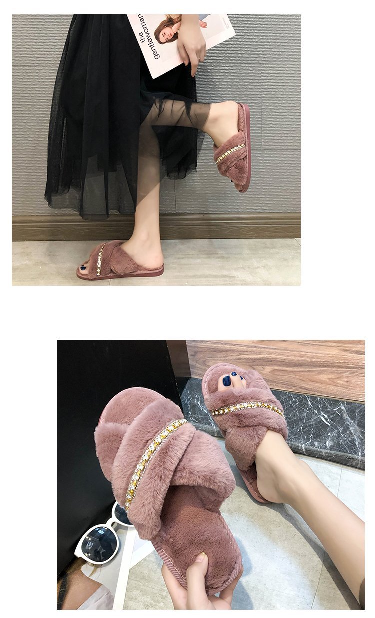 new diamond cross hair slippers Nihaostyles wholesale clothing vendor NSKJX74768