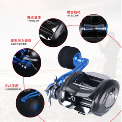 跨境TWIN FISH海釣金屬寬體水滴TF500R/L大容量10KG剎車力漁線輪