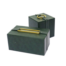 抽纸盒家用墨绿皮质纸巾盒抽纸盒古典现代样板房茶几餐厅家居饰品