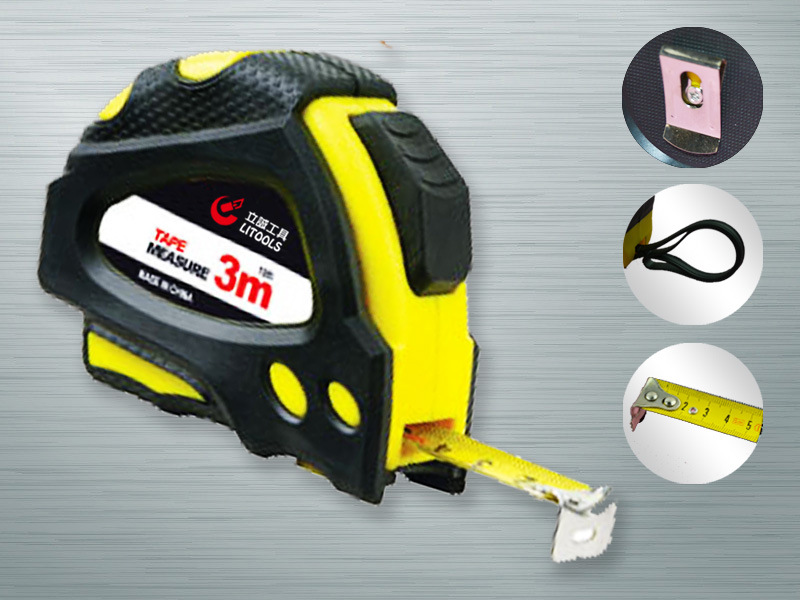 自锁功能钢卷尺,自回缩功能卷尺,自回收功能钢卷尺,带皮套