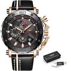 LIGE cross-border exclusive quartz watch calendar multi-functional waterproof watch chronograph