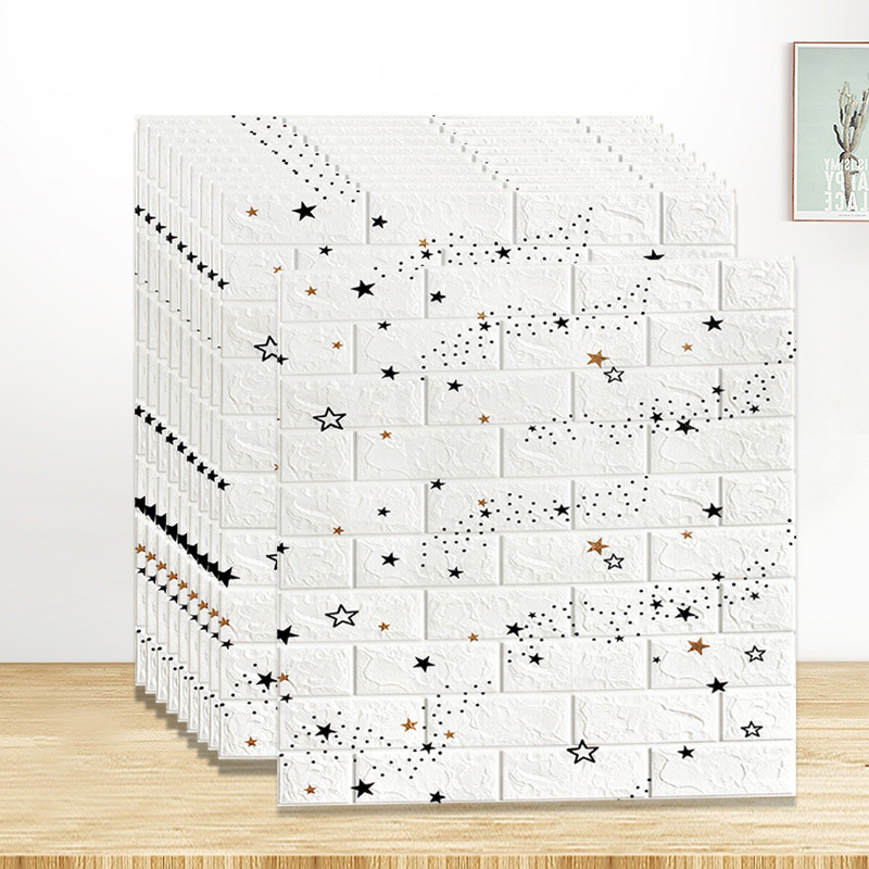 Self-adhesive wallpaper 3d Three-dimensional wall stickers Children's Room foam Cartoon kindergarten waterproof Moisture-proof wallpaper Wall decoration