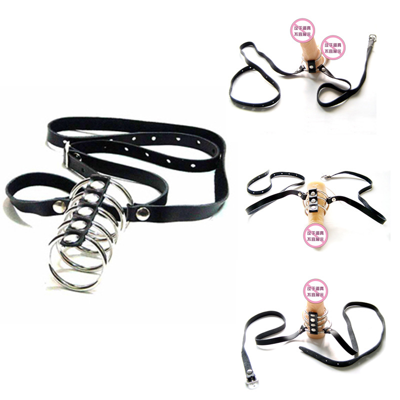 Tienda de fábrica al por mayor juguetes sexuales de dos anillos de tres anillos de cuatro anillos de cinco anillos anillo de acero anillo de pene JJ conjunto con pantalones conjunto de hombres