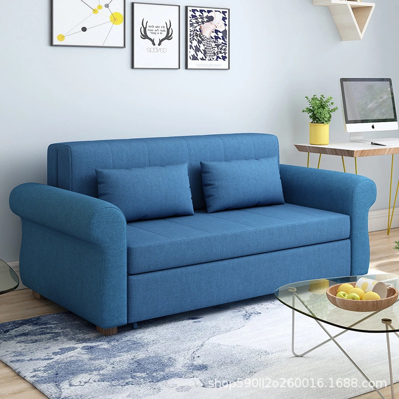 Sofá cama multifuncional plegable sala de estar pequeña casa sentarse y acostarse tela de doble propósito desmontable y lavable almacenamiento sofá cama