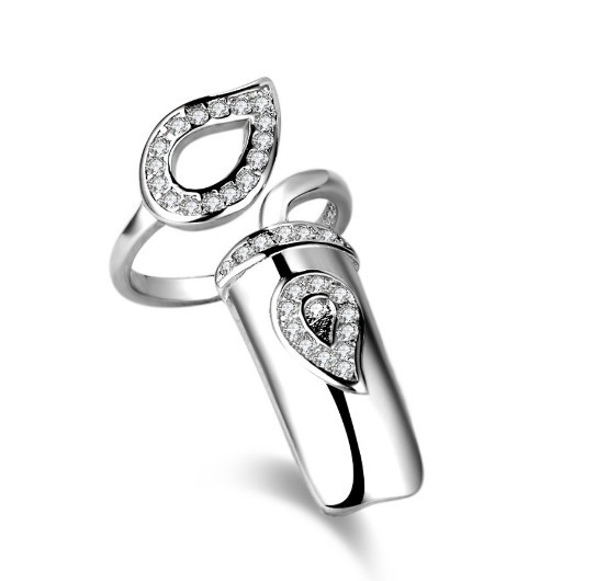 Estilo coreano de moda personalizada creativa anillo abierto anillo de uñas elegante Diamante de las mujeres conjunto de joyas al por mayor