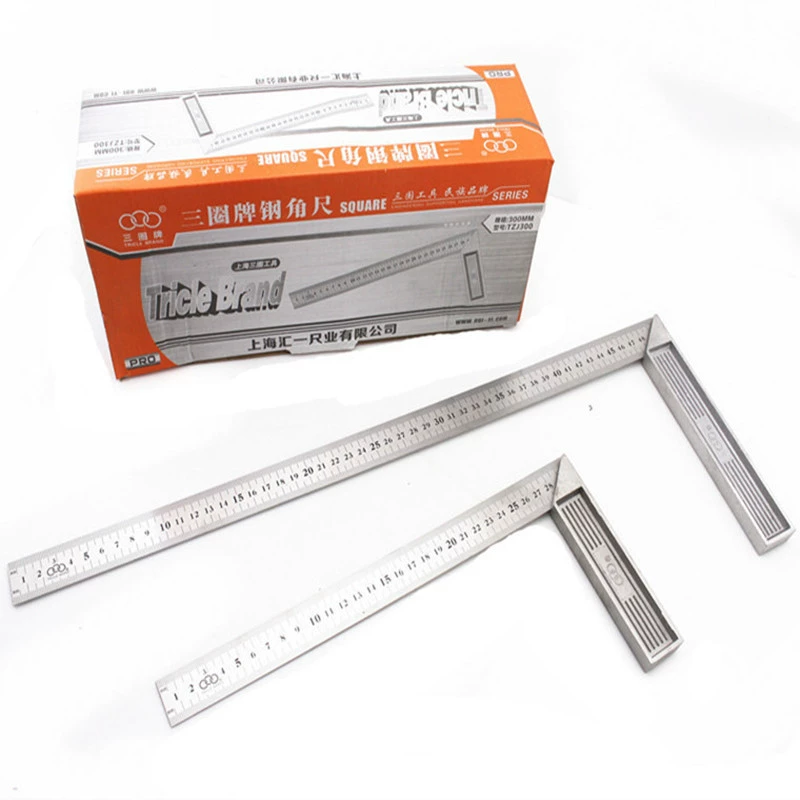 Shanghai Huiyi Shiye Трехкруговая угловая линейка Угловая линейка из цинкового сплава Прямая линейка 300 мм 500 мм