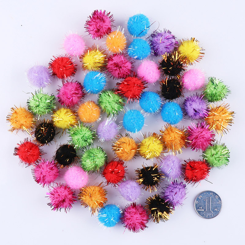 1 grande, mediano y pequeño color de alta Bola de piel elástica bricolaje bola de peluche Bola de piel Bola de brillo jardín de infantes material hecho a mano Bola de piel