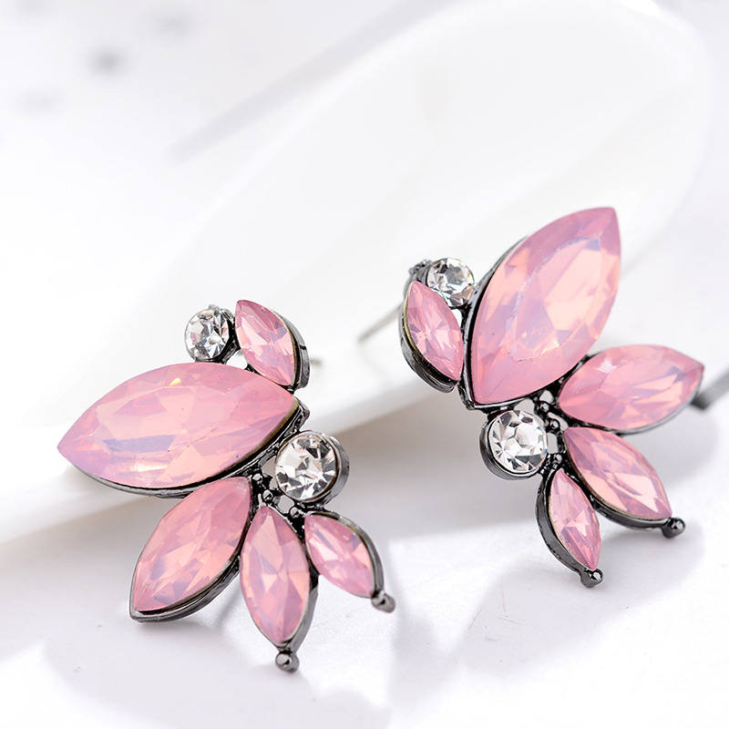 1 Paire Mode Papillon Alliage Placage Cristal Artificiel Femmes Boucles D'oreilles display picture 3