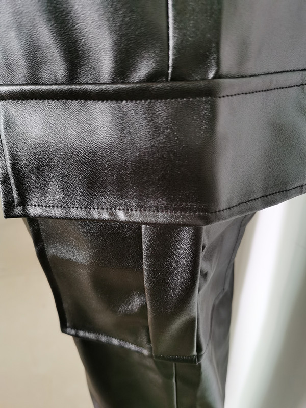 455g Weight Full Length Pants Length Pu Fabric Type Mid Waist Waist Line Jogger Pants Pants Type Micro-Elastic Elasticity Casual Occasion Regular Fit Fit Type Solid Color Pattern Spring, Autumn Season Women's Gender Zipper Design Streetwear Style Women's Casual Streetwear Solid Color Full Length Zipper Jogger Pants 43