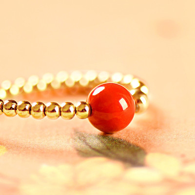 2020新款 高档奢华韩版原创简约14K金珠朱砂手链  特价满包邮