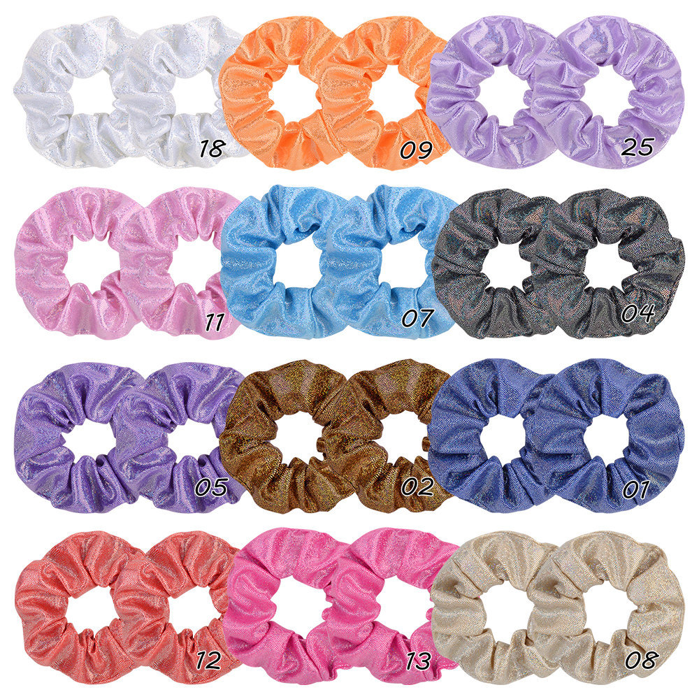 Simple Solid Color Laser Fabric Hair Scrunchies display picture 14