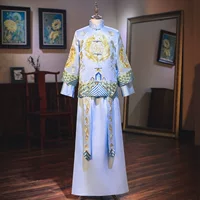 Китайский Свадебный костюм жениха Тан, костюм Xiuhe, костюм для тостов, древний Свадебный костюм, платье дракона и феникса, мужское платье для фотостудии
