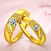 Golden ring for beloved heart shaped suitable for men and women, 24 carat