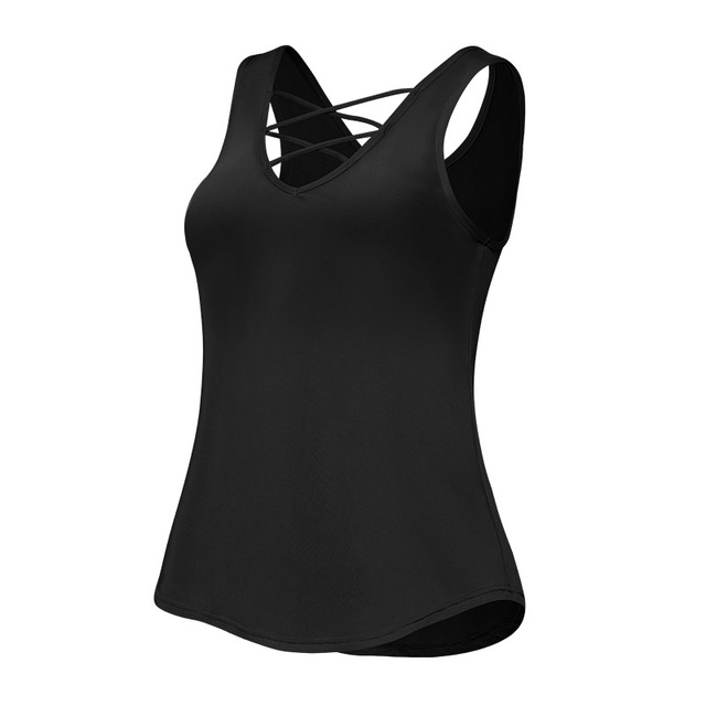 Spring and Summer New Front Chest Cross Ribbon vest for leisure fresh and wearing yoga clothes