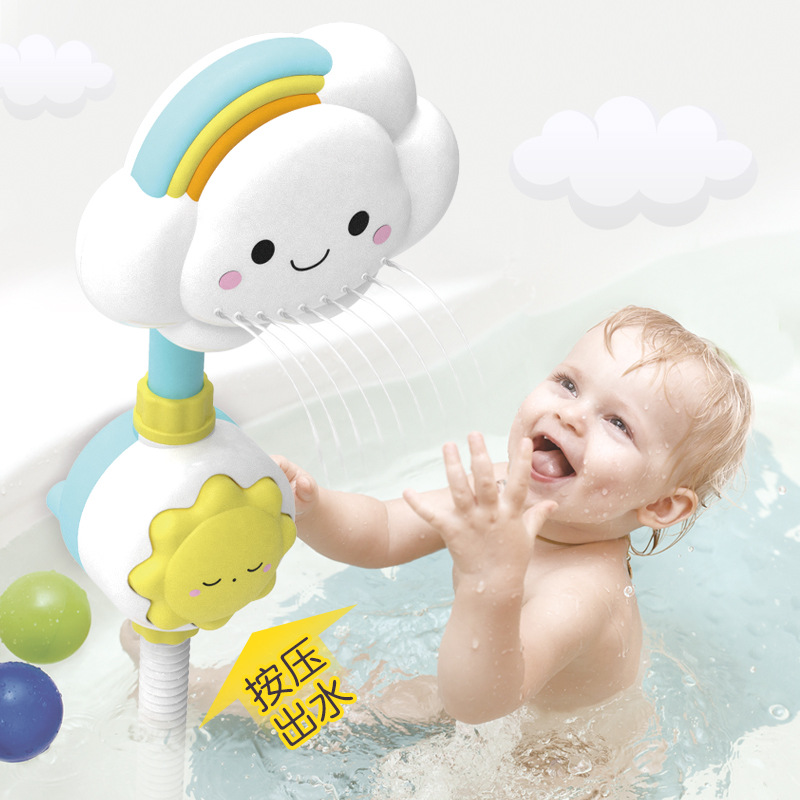 Transfronteriza ducha infantil spray de agua girasol ducha verano Arco Iris nube bebé ducha baño juguetes de agua