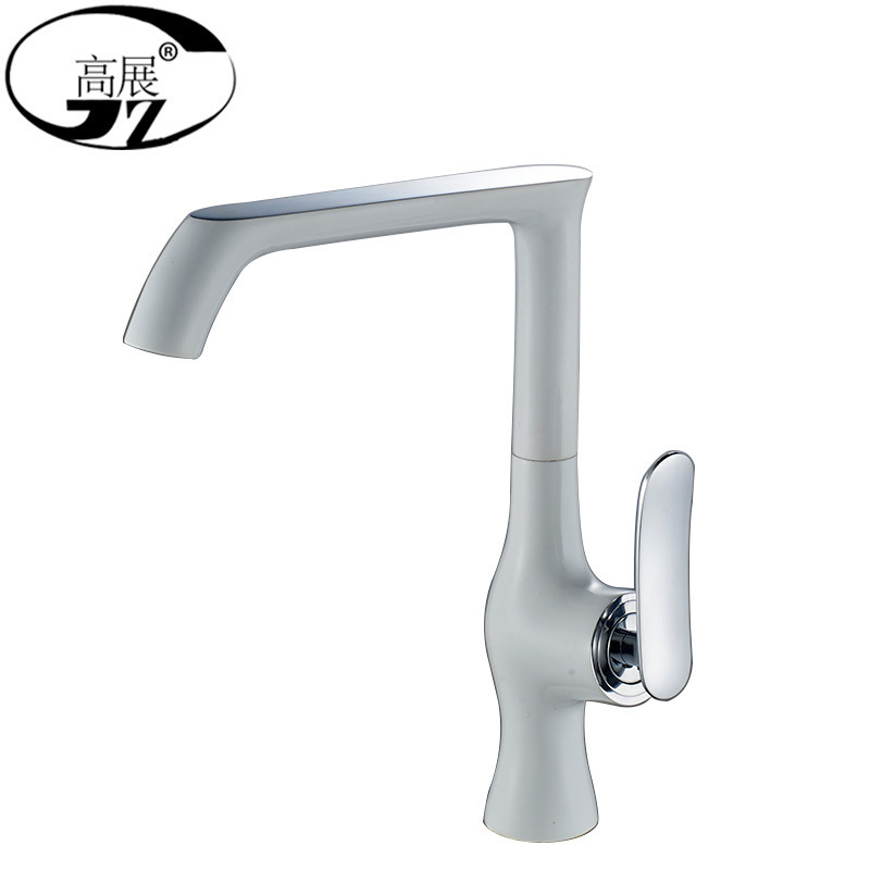 Cross-border new vegetable basin faucet copper white contemporary paint kitchen hot and cold faucet 1550G
