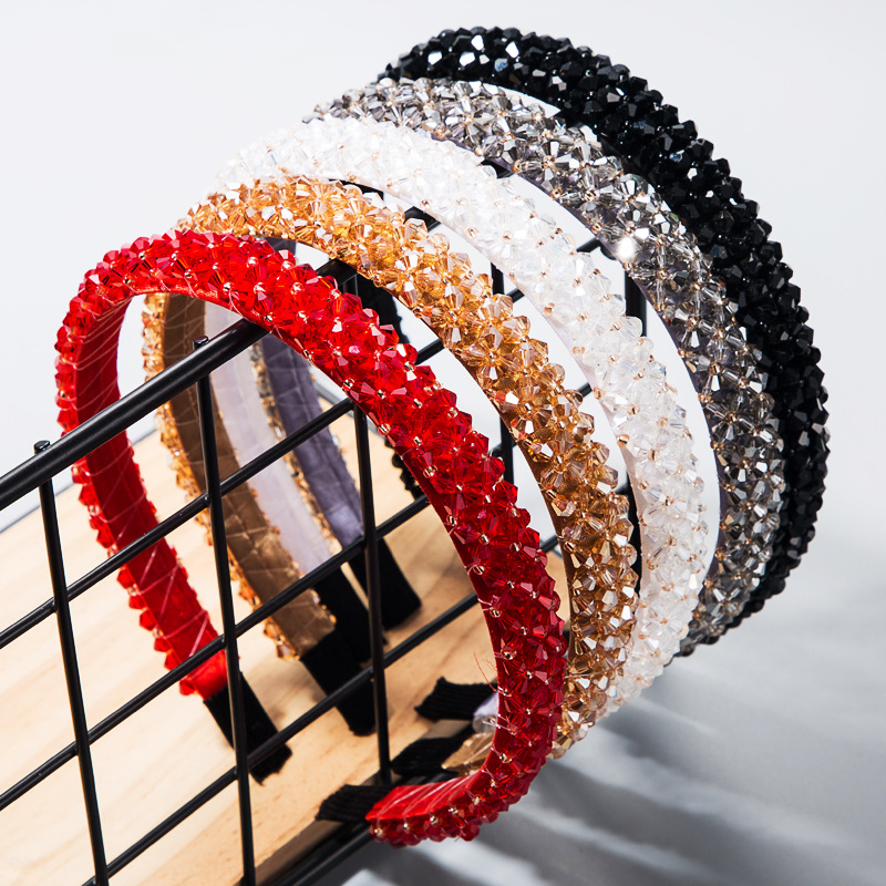 Fishing Line Handmade Fine-edge Cloth Headband Fashion Super Flash Inlaid Crystal Headband display picture 2