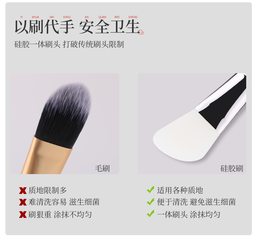 Silicone Mask Brush Super Soft Stirring Stick Makeup Mask Tool Wholesale Nihaojewelry display picture 2