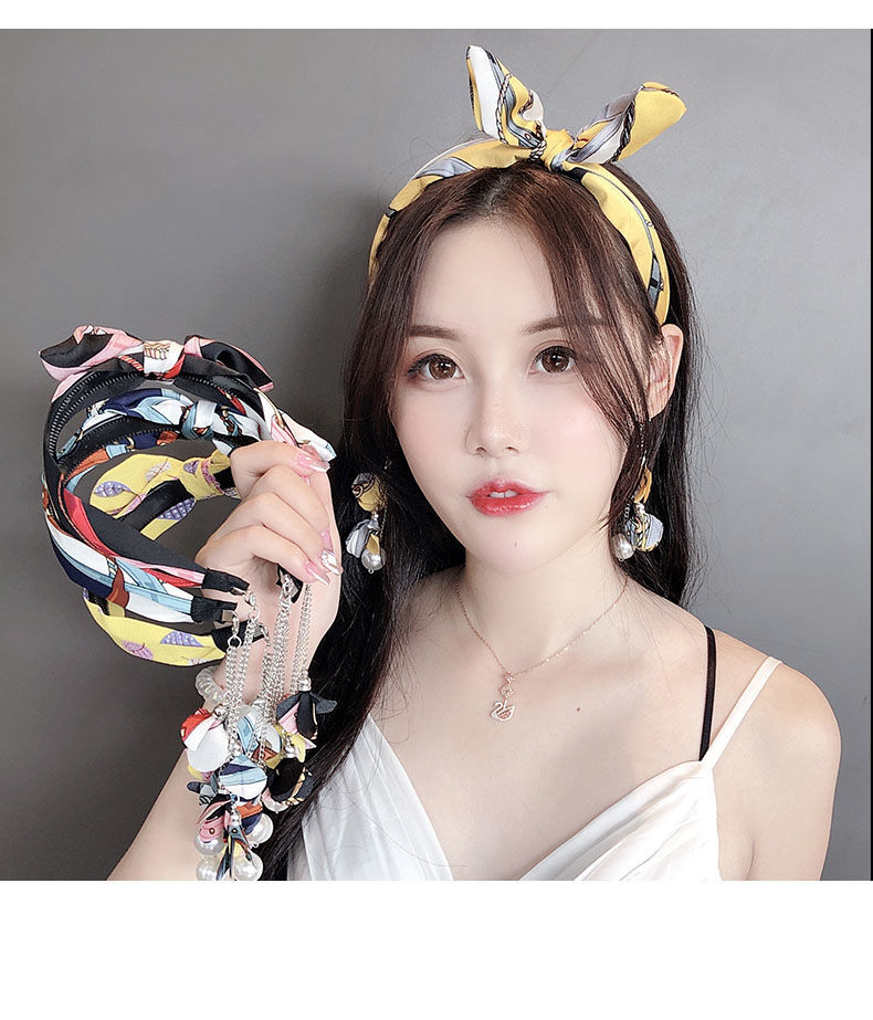 Bowknot Stirnband Haarbündel Weibliche Koreanische Studentin Niedlichen Quaste Streamer Stirnband Internet-promi-mädchen All-match Stirnband Kopfschmuck display picture 16