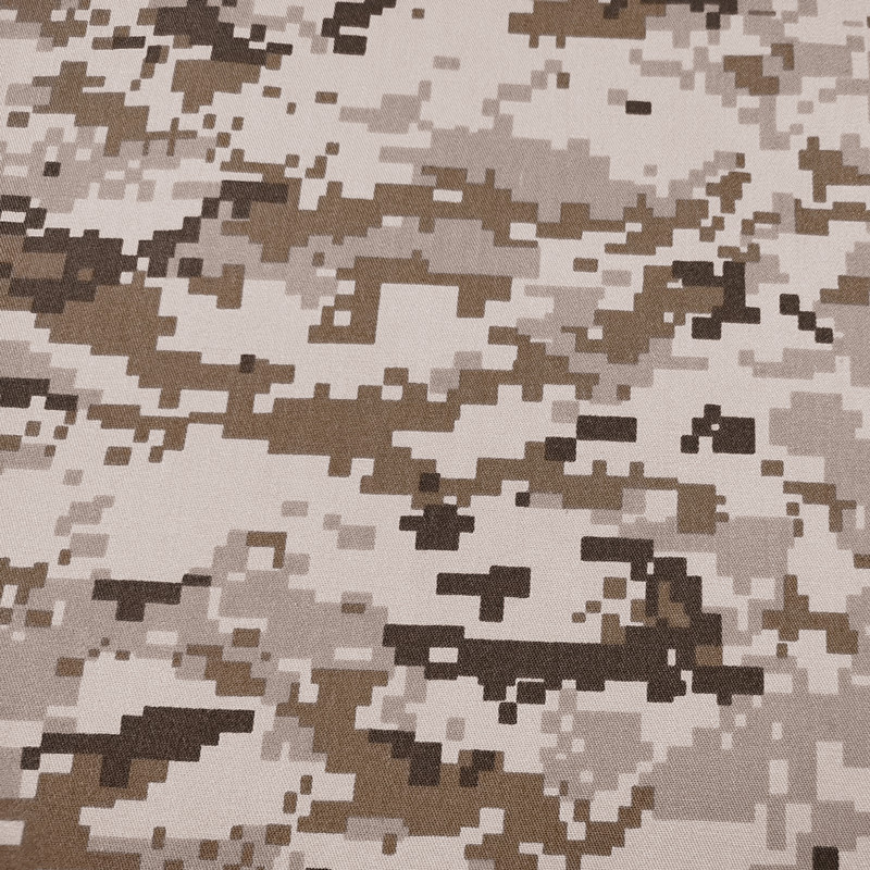 厂家现货迷彩布料涤棉斜纹数码手感好健康印染6535TC沙漠服装面料