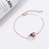 Golden ankle bracelet stainless steel, accessory, Korean style, pink gold, simple and elegant design, wholesale