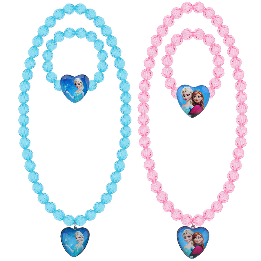 Europe and America Cartoon Snow Romance princess children Necklace Bracelet suit Jewelry love Peach Necklace combination