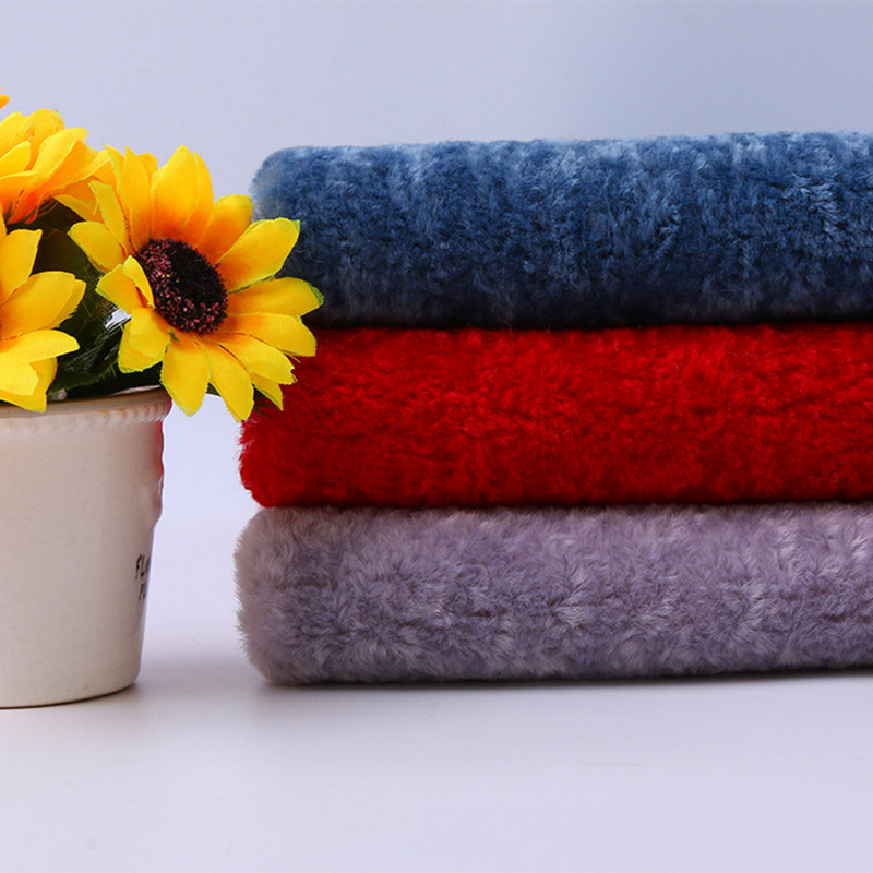 480g短毛绒兔毛绒布 雪冰花布料 秋冬服装手套围脖鞋材面料几何