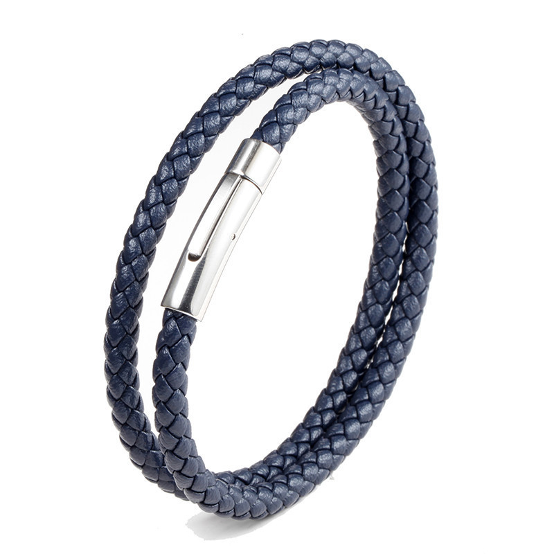 Bracelets Classification 304 Stainless Steel Chain Material 1 Piece Quantity Retro Solid Color Titanium Steel Handmade Polishing Polishing Men'S Bracelets Men Cord & Leather Bracelets