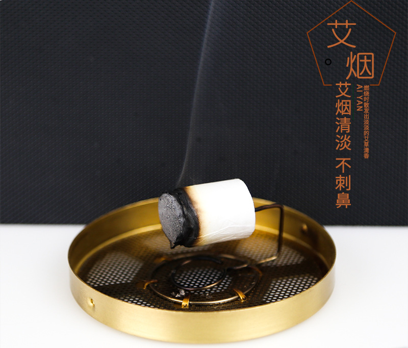 Wu Yuan Su Golden Moxa Cones Ai Zhu 49 Count Box Pure Moxibustion Sticks for Home Warm Therapy specifications