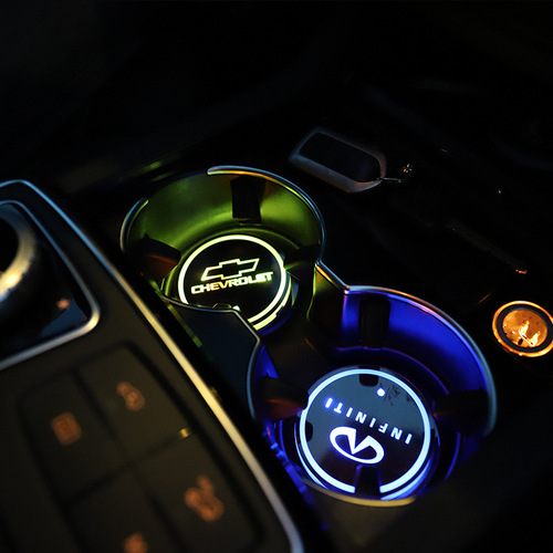 Car luminous water coaster atmosphere light LED colorful USB charging car interior water cup slot mat anti-slip mat