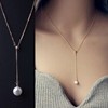 Adjustable necklace from pearl, fashionable pendant, Korean style
