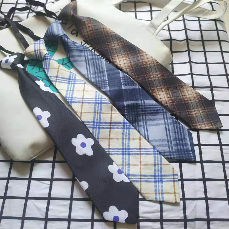 JK领带网红ins夏季2019新款女韩版流行设计感学院风花朵学生黑色