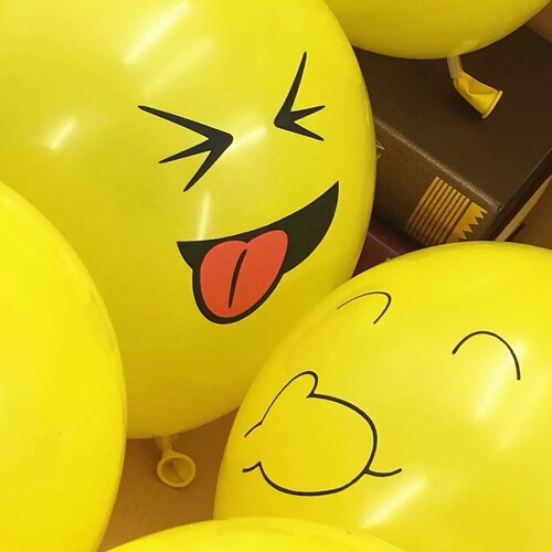 Expression balloon 12-inch round latex balloon with smiley face 2.8g thickened children's cartoon QQ expression bag balloon