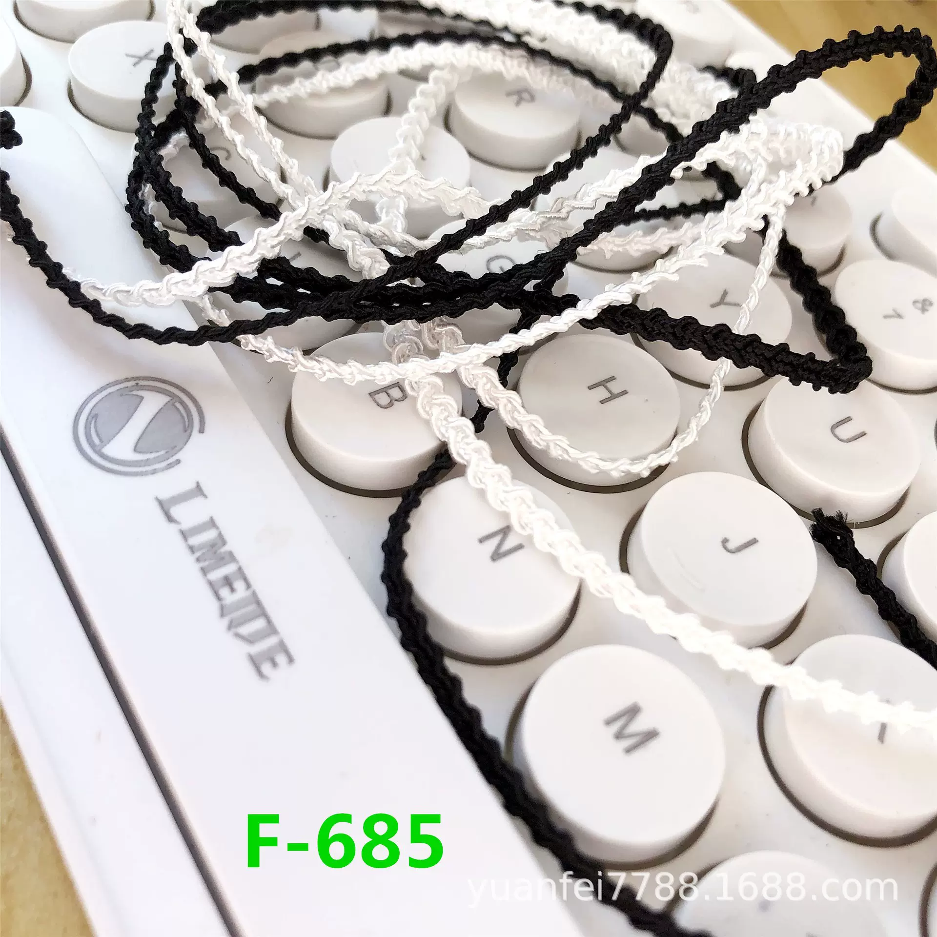 F-685新版精细人造丝龙骨蛇腹线黑白编织蜈蚣洛丽塔花边辅料