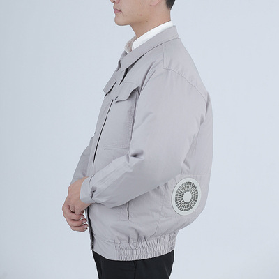 夏季防暑降温空调服车间电焊工劳保服充电风扇制冷工作服长袖男|ru