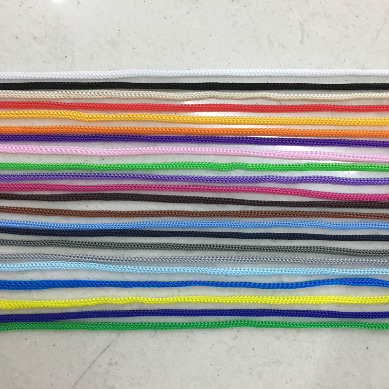 2mm黑色白色丙纶绳钩针绳PP尼龙绳吊牌绳雨衣收口绑绳束口袋绳子