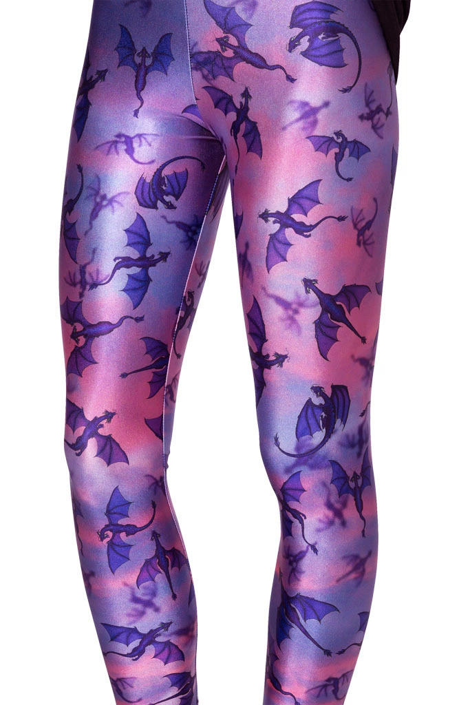Leggings, 3D digital print, multicolour, European style, one size