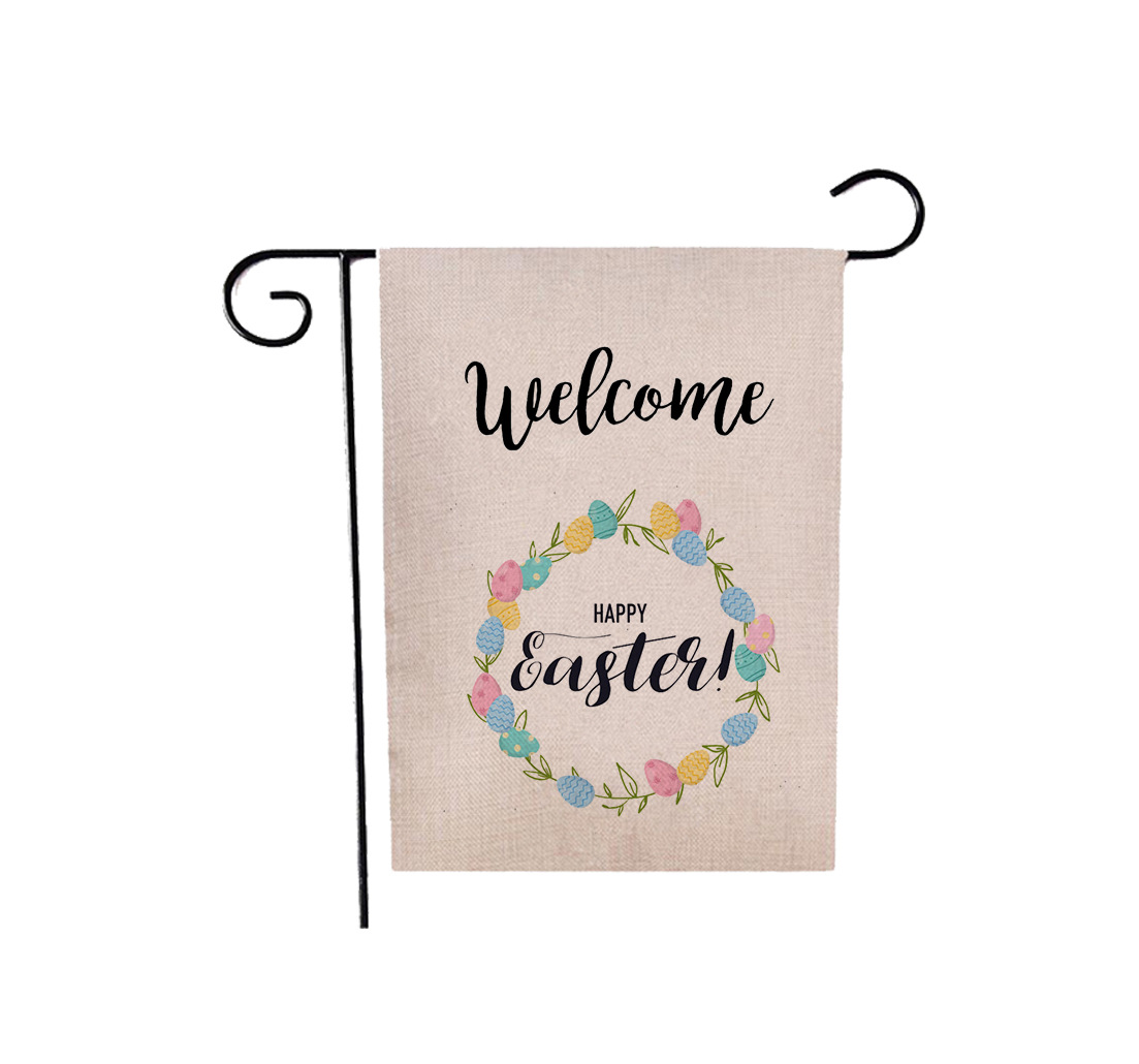 75g Weight Flag Event & Party Supplies 1 Piece, 47*32cm Quantity Linen Material Easter Festival Rabbit, Letter Pattern Cute Style Easter Cute Rabbit Letter Linen Flag Party Supplies Decorations 1 Piece 47*32cm 20