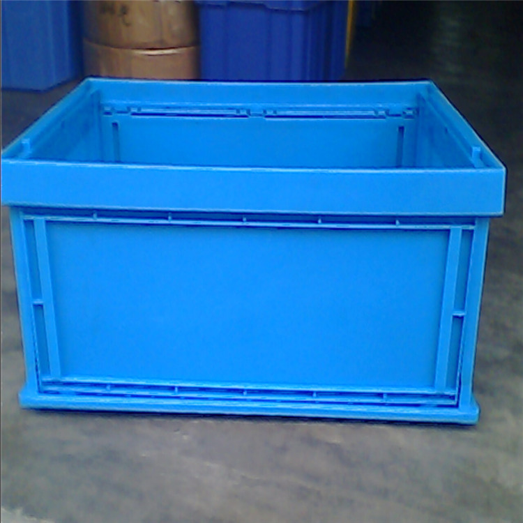 折叠物流箱 塑料带盖可折叠箱物流箱647*443*280周转塑胶套叠箱