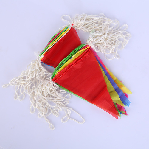 Triangle banner, colored flag, opening ceremony banner, wedding celebration banner, warning flag, small colored flag, wholesale, banner, safety flag