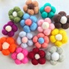 Brand plush wool felt flower-shaped, cute earrings, hair accessory, phone case, flowered