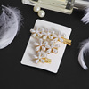 South Korean brand goods, metal hairgrip from pearl, set, hairpins, cute hair accessory, 3 piece set, wholesale