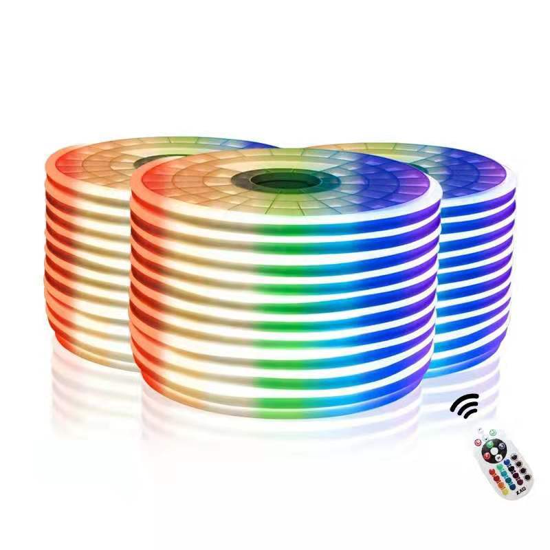 整卷出货 柔性霓虹灯带D型全彩RGB防水工程亮化装饰霓虹灯管led|ru