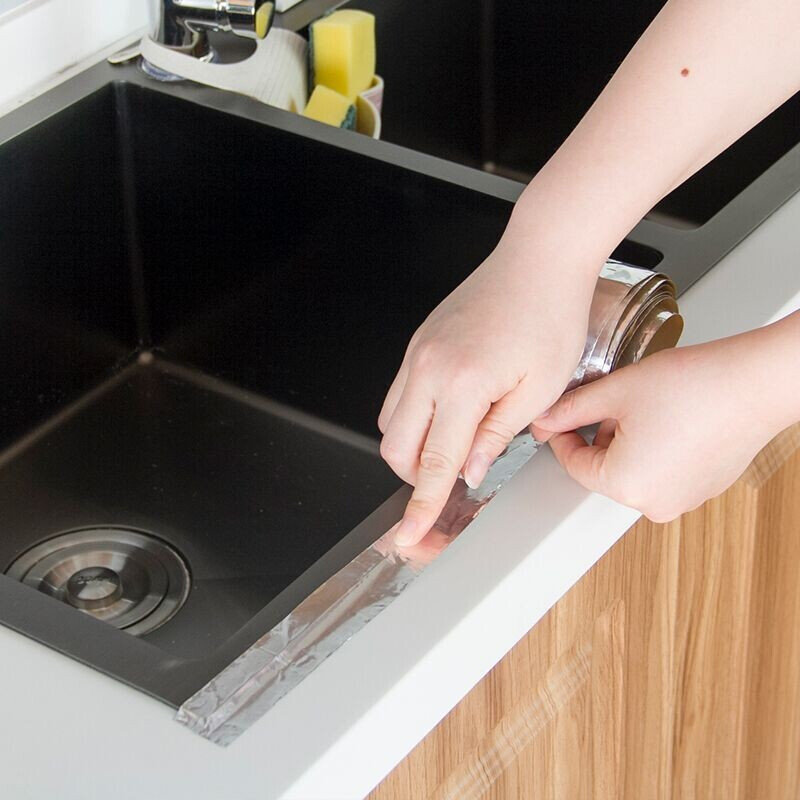 Japanese imported moisture-proof clean stickers kitchen sink cleaning tape aluminum foil paper waterproof oil-proof aluminum foil tape