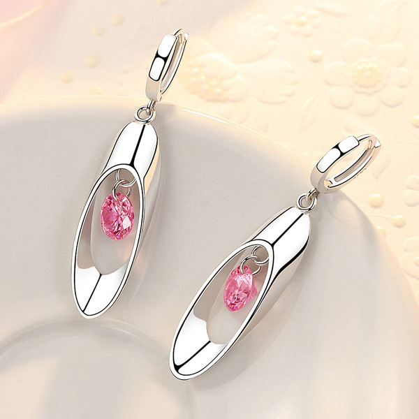 Copper elegant long earrings with tassels drop-shaped
