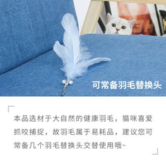 Cat toy wand with retractable feather fishing rod, self-playing with bell, feather replacement head (no pole) 6