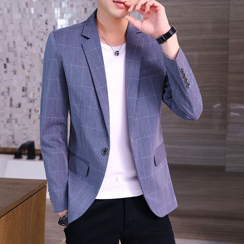 2019 new pattern Spring Men's leisure time suit Korean Edition Self cultivation Suit man Solid men's wear coat On behalf of