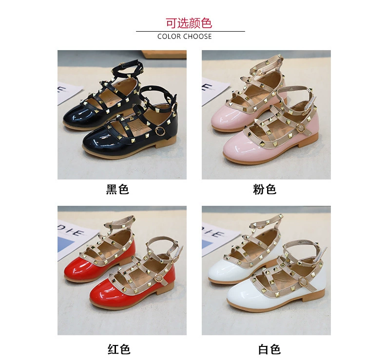 All Sizes 21-36 Girls Shoes New 2020Spring Children Shoes Girl Rivets Princess Flat Shoes T-tied Style Girls Summer Sandals Sandal for girl