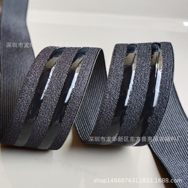 Fabricante en stock Negro Blanco alto elástico grueso de silicona antideslizante con línea epoxi antideslizante banda elástica al por mayor