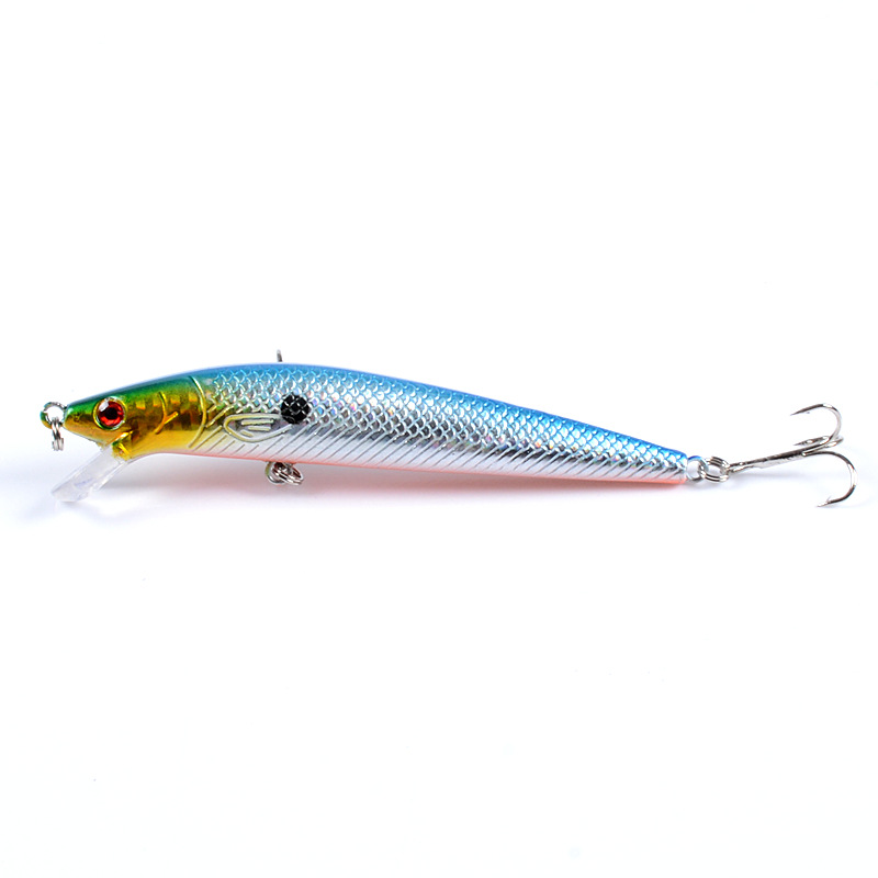 2 Pcs Shallow Diving Minnow Lure 95mm 8g Hard Sinking Minnow Fishing Baits Bass Trout Bowfin Saltwater Sea Fishing Lure